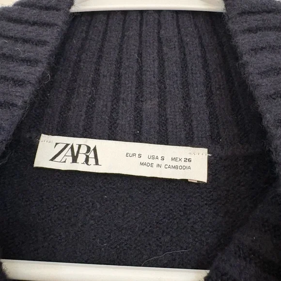 Zara Navy Cowl Neck Sweater - Picture 4 of 4
